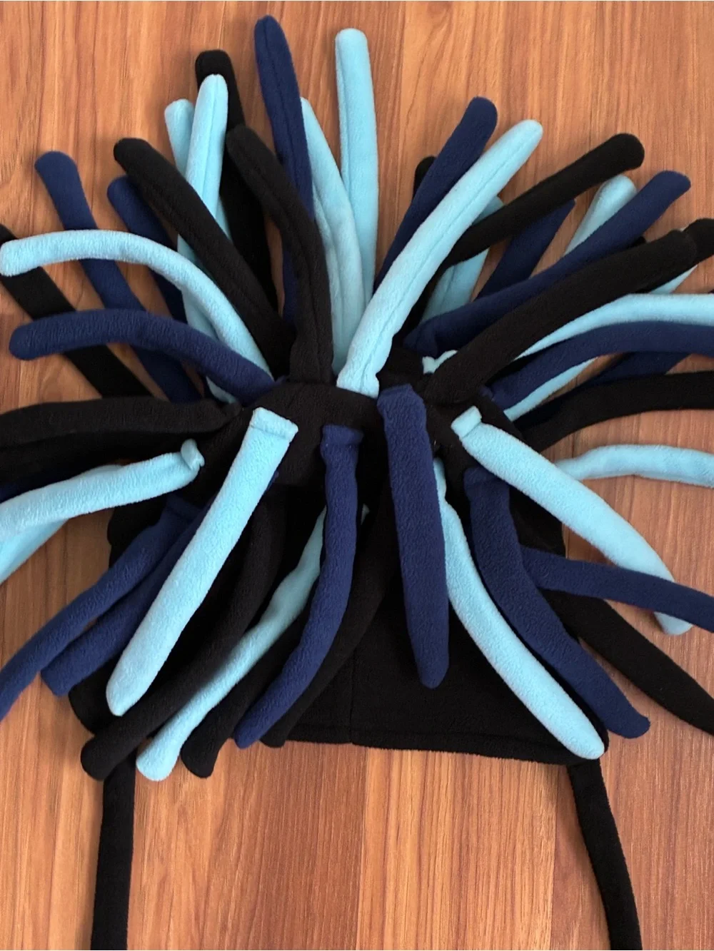 Vintage Mental Headgear Fleece Dreadlock Ski Hat One Size Youth Black Blue Y2K